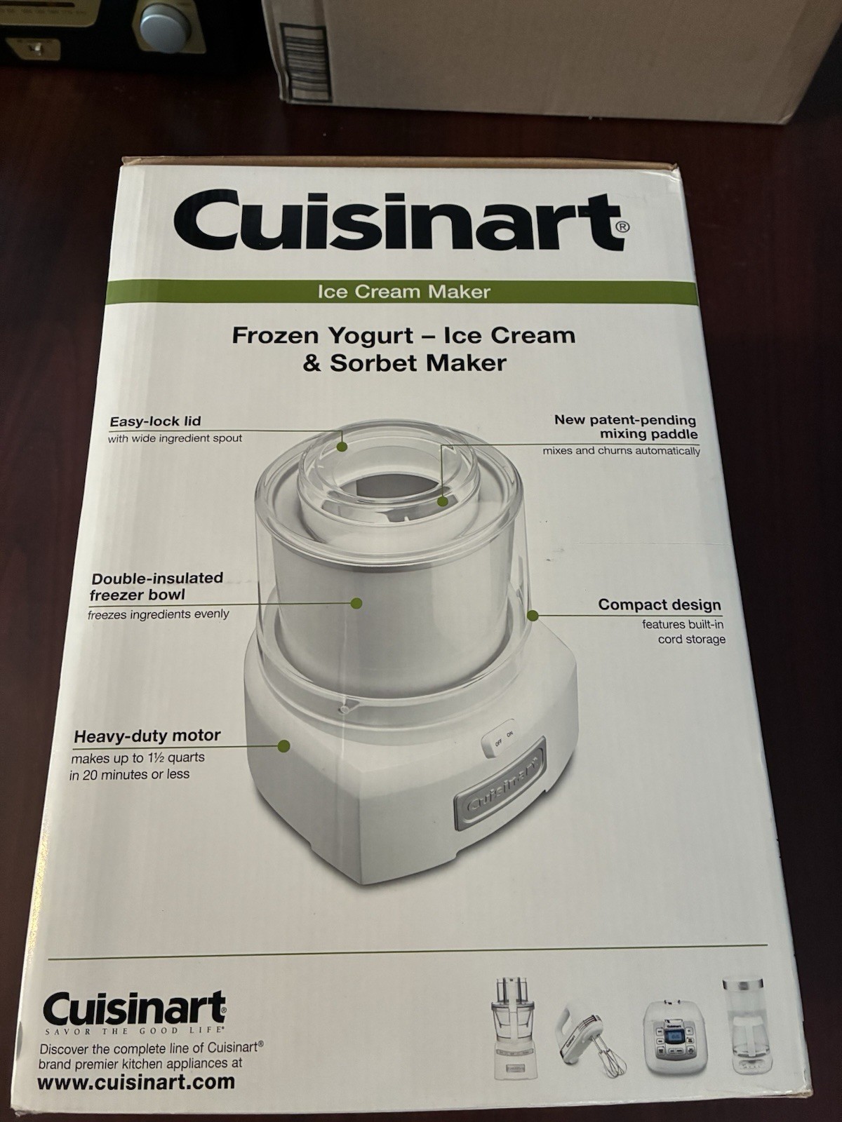 Cuisinart Ice Cream & Sorbet Maker White ICE-21 1.5 Quart NEW NIB