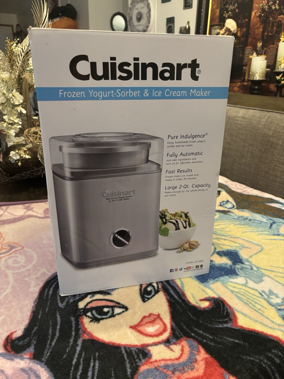 Cuisinart pure indulgence 2 quart frozen yogurt sorbet ice cream maker