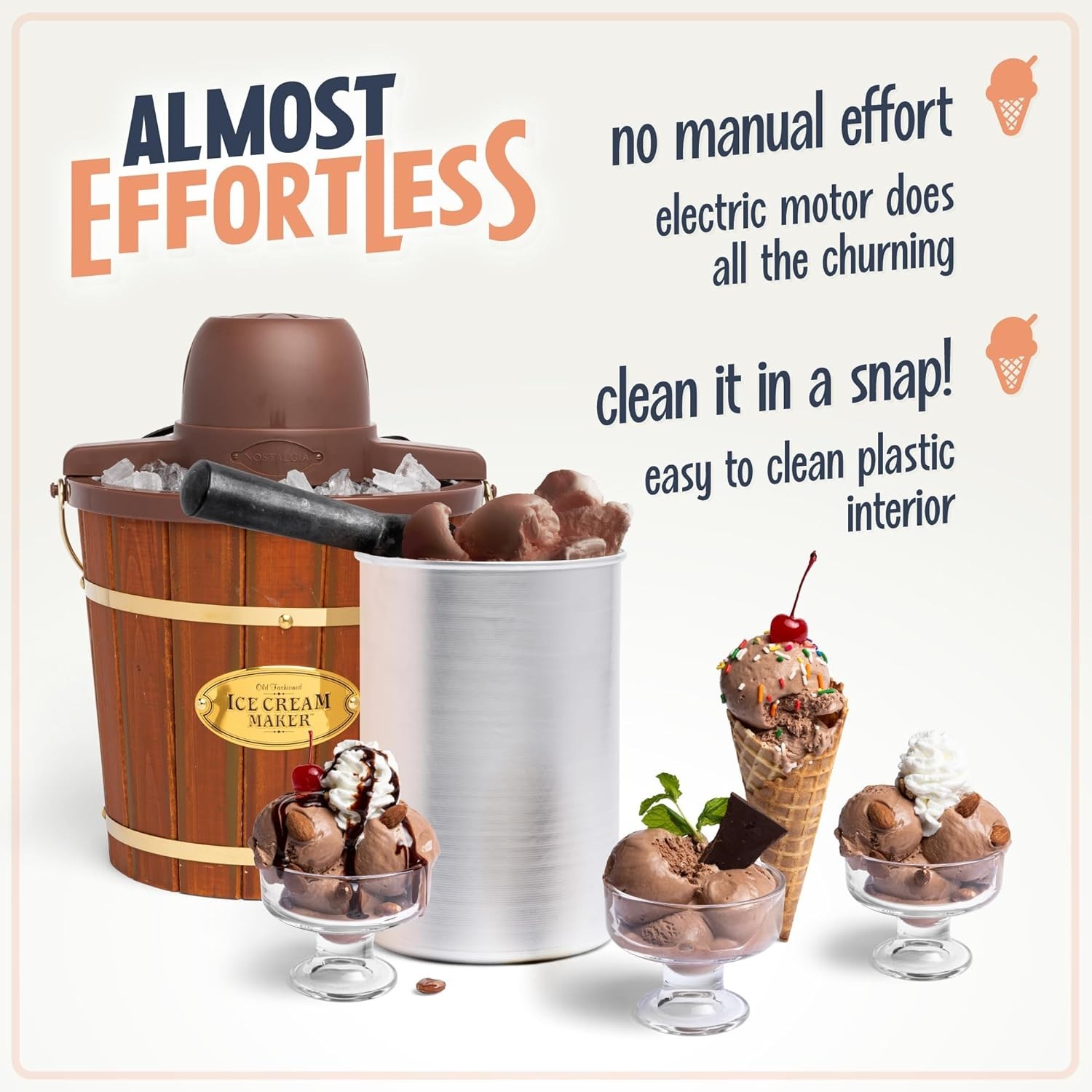 Instant Ice Cream Maker – Make Gelato and Yogurt in 20 Minutes – 4 Quart