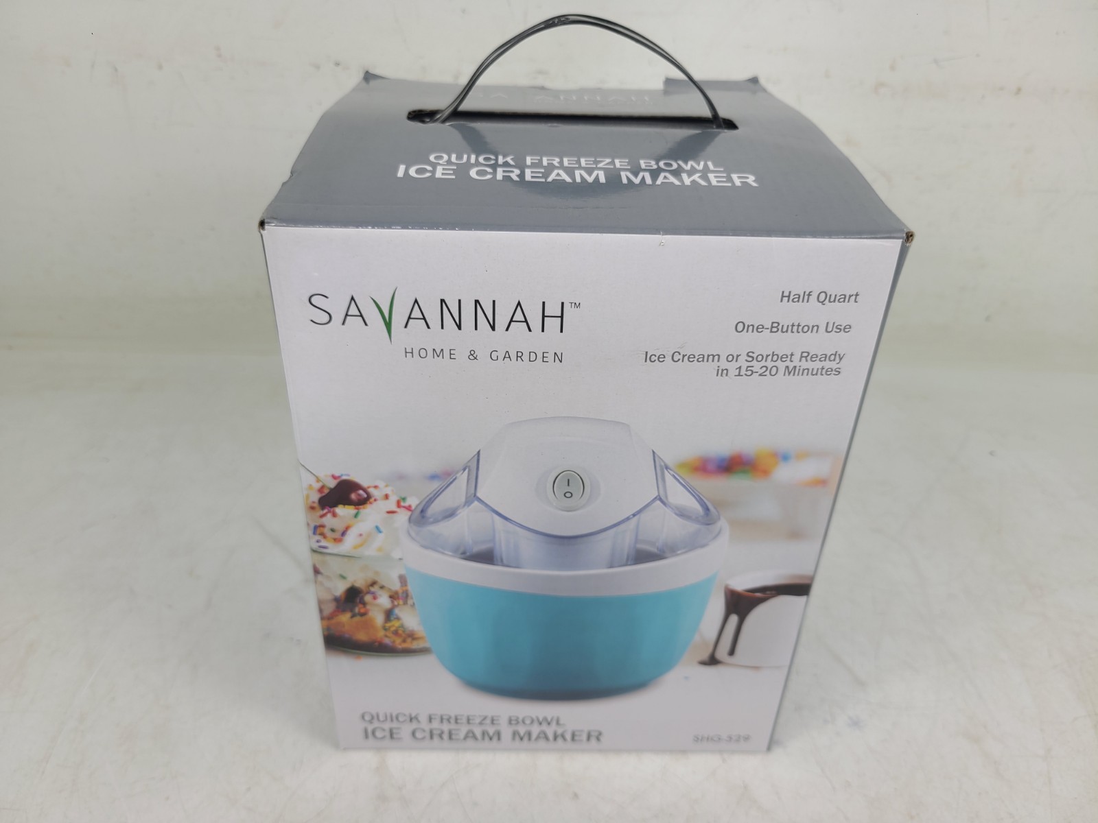 (NEW) Savannah Home Garden Quick Freeze Bowl Ice Cream Maker Half Quart SHG-529