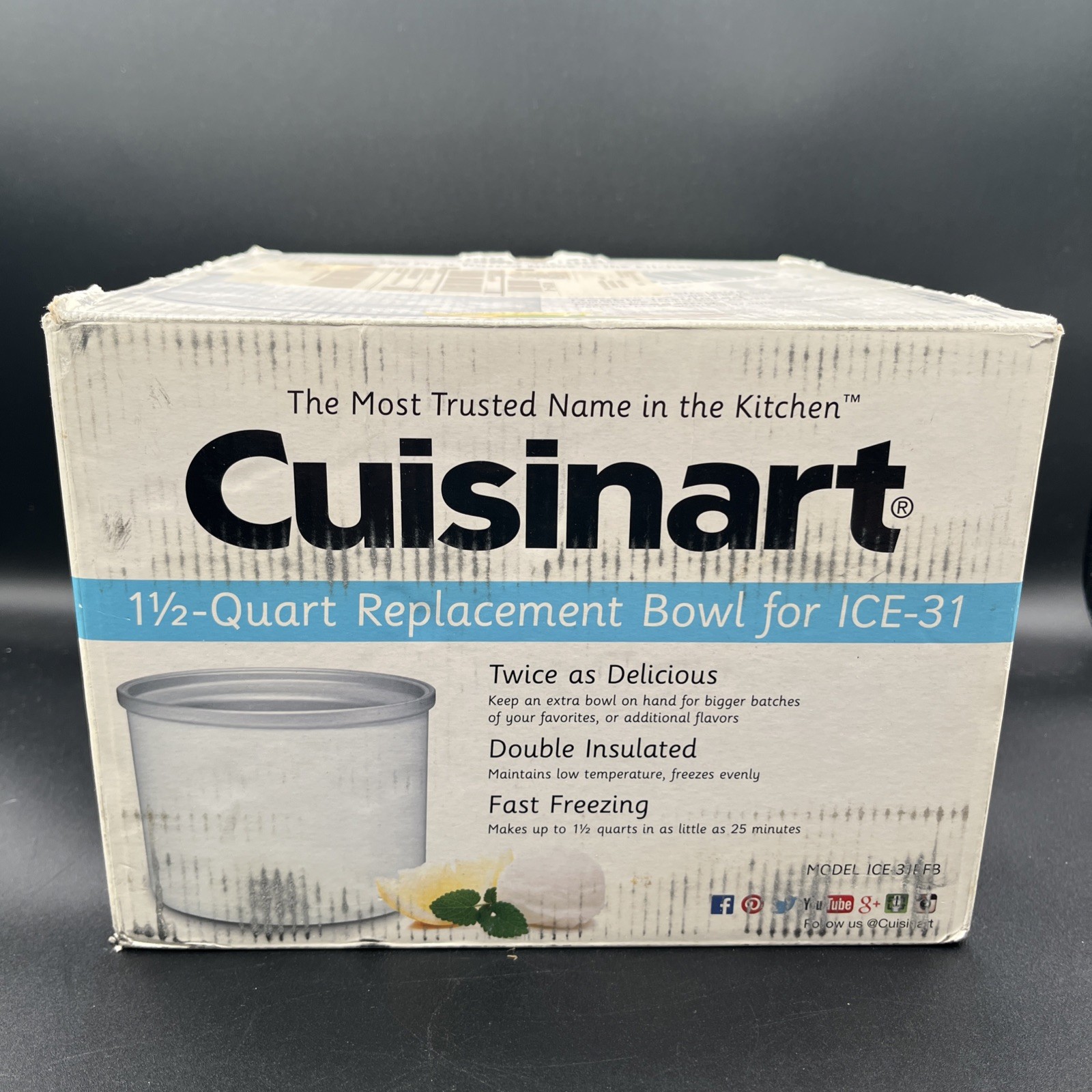 Cuisinart ICE-31 Replacement Ice Cream/Yogurt Maker Freezer Bowl for ICE-31 NOB