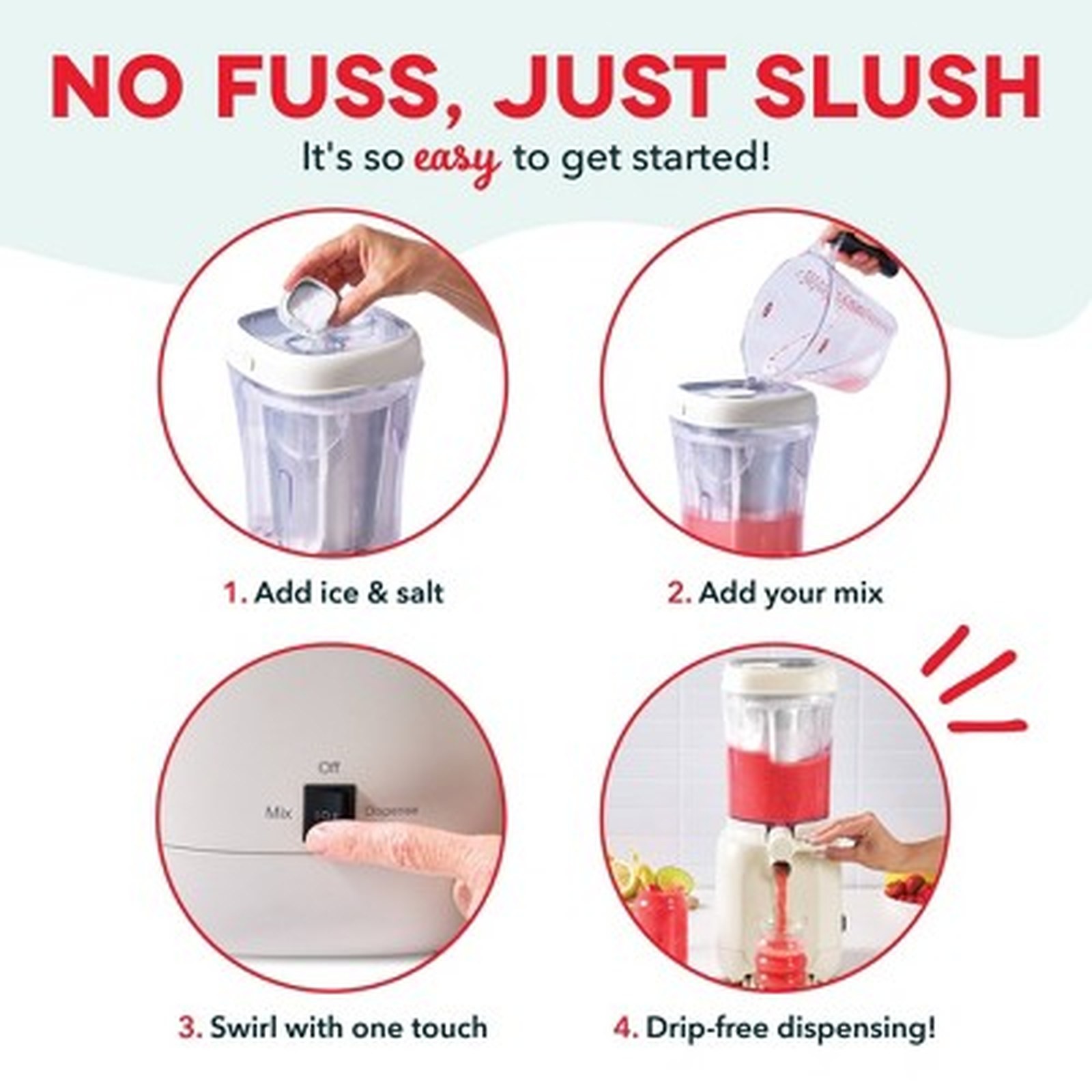 Dash Slushy & Frozen Drink Maker – 32 Oz – Cream