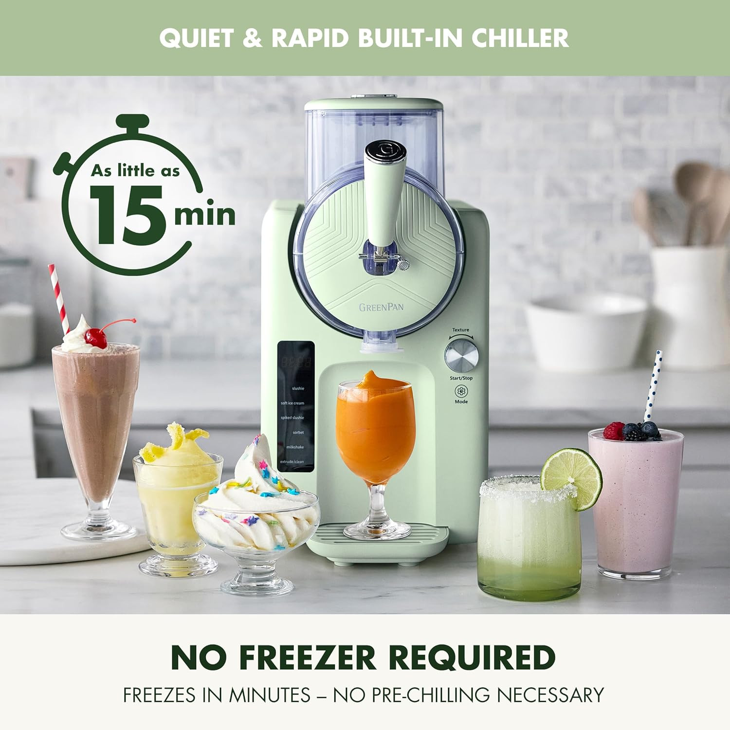 Greenpan Frost Ice Cream Machine & Frozen Drink Maker, Soft Serve, Slushie, Sorb