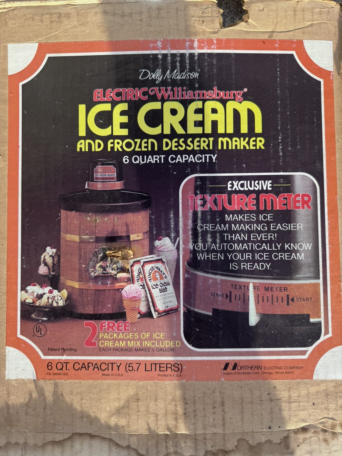 VTG 8485 Dolly Madison Electric Ice Cream Freezer Maker 6Qt Wood Eagle Bucket VG