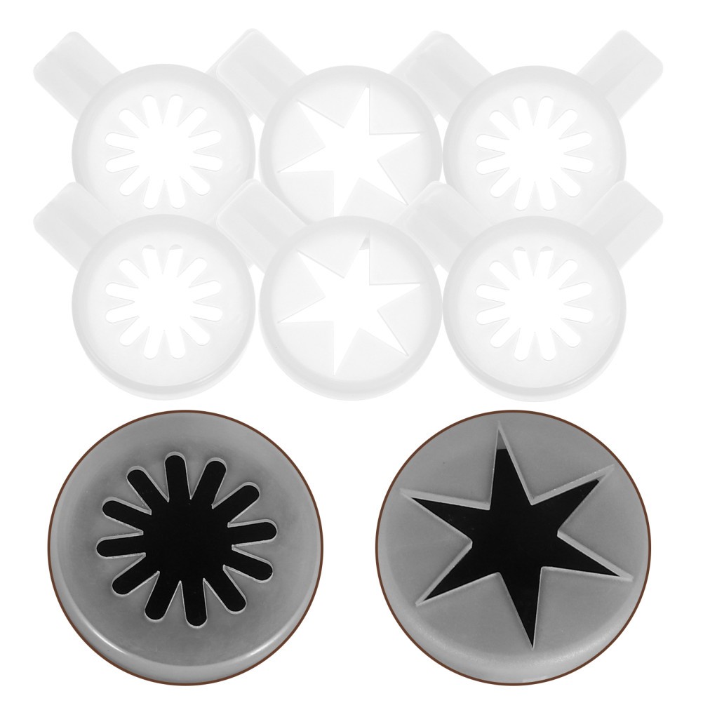 6pcs Ice Cream Machine Nozzle Ice Cream Machine Plastic Snowflake Nozzle
