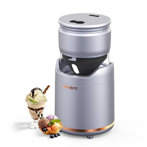 Ice Cream Maker Machine,Quiet,Rechargeable,1–2 Servings,| Quiet Silver