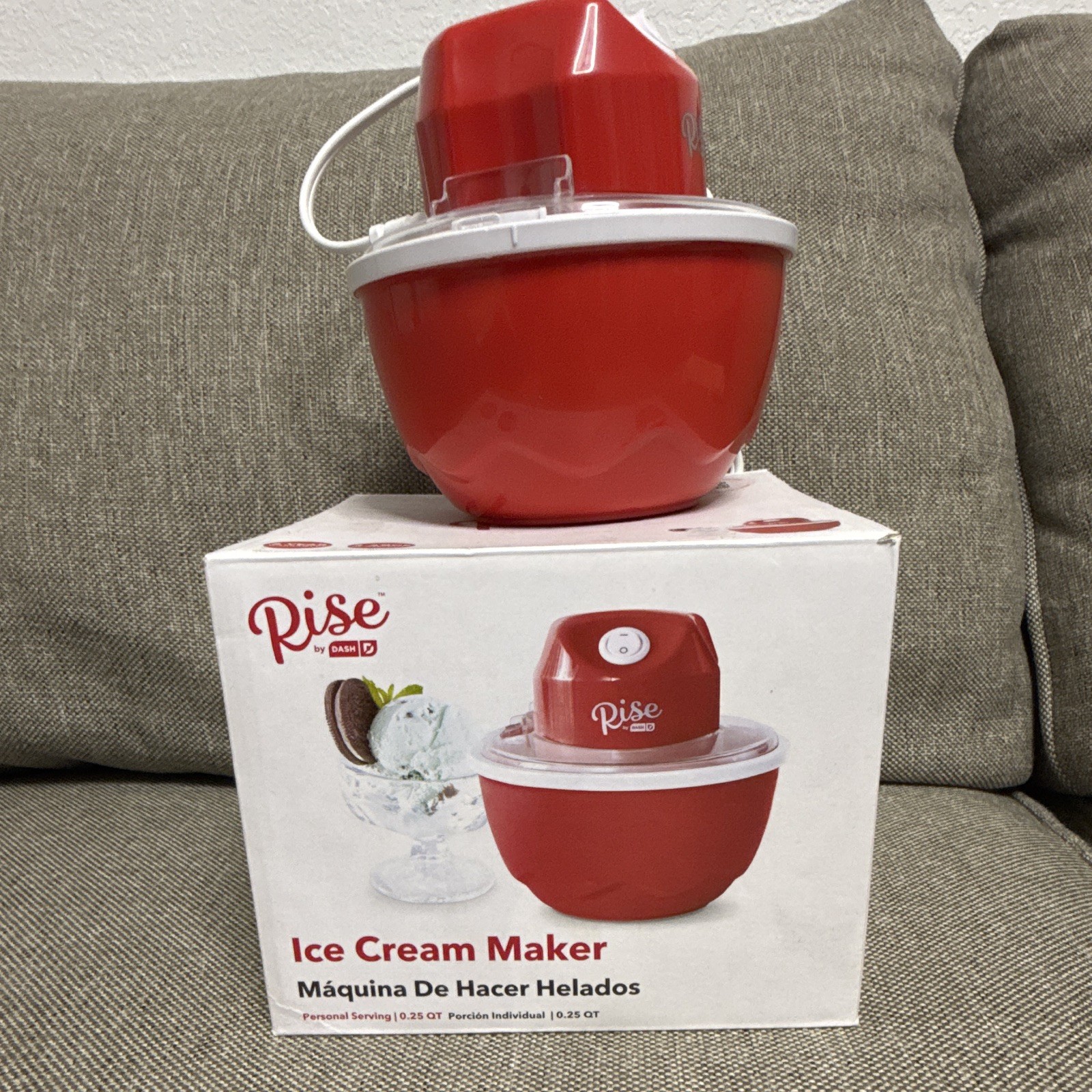Rise by Dash Electric Ice Cream Maker 0.25 qt Red/White One-Touch