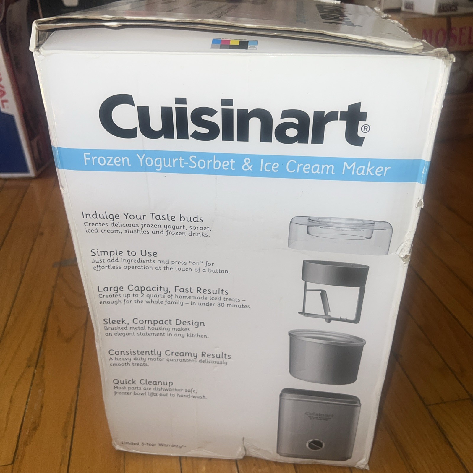 Cuisinart ICE-30BC Ice Cream/ Sorbet and Frozen Yogurt Machine 2-Qt Silver New