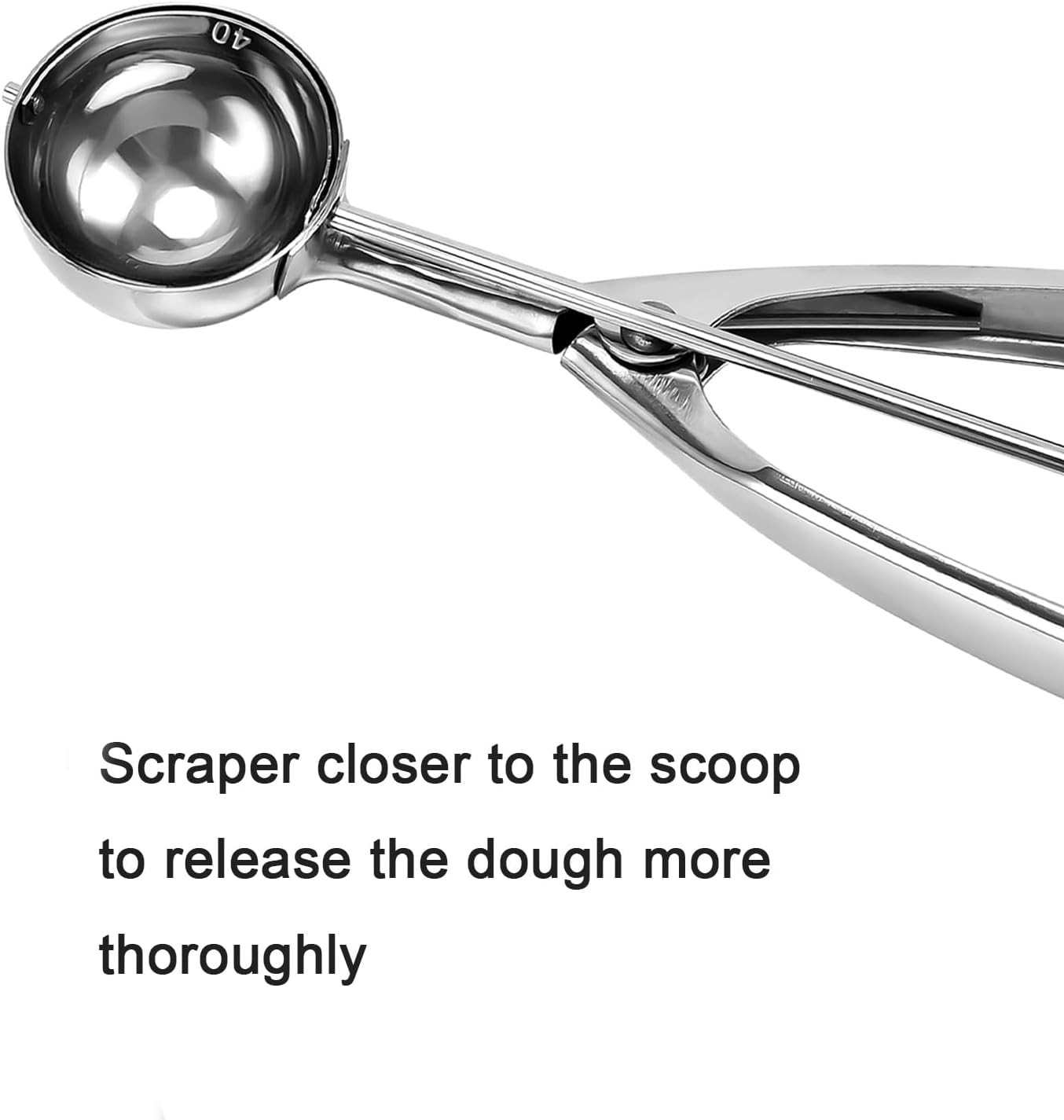 Small Cookie Scoop, 1 tablespoon Scoop For Baking, 1 13/32 #60, Silver